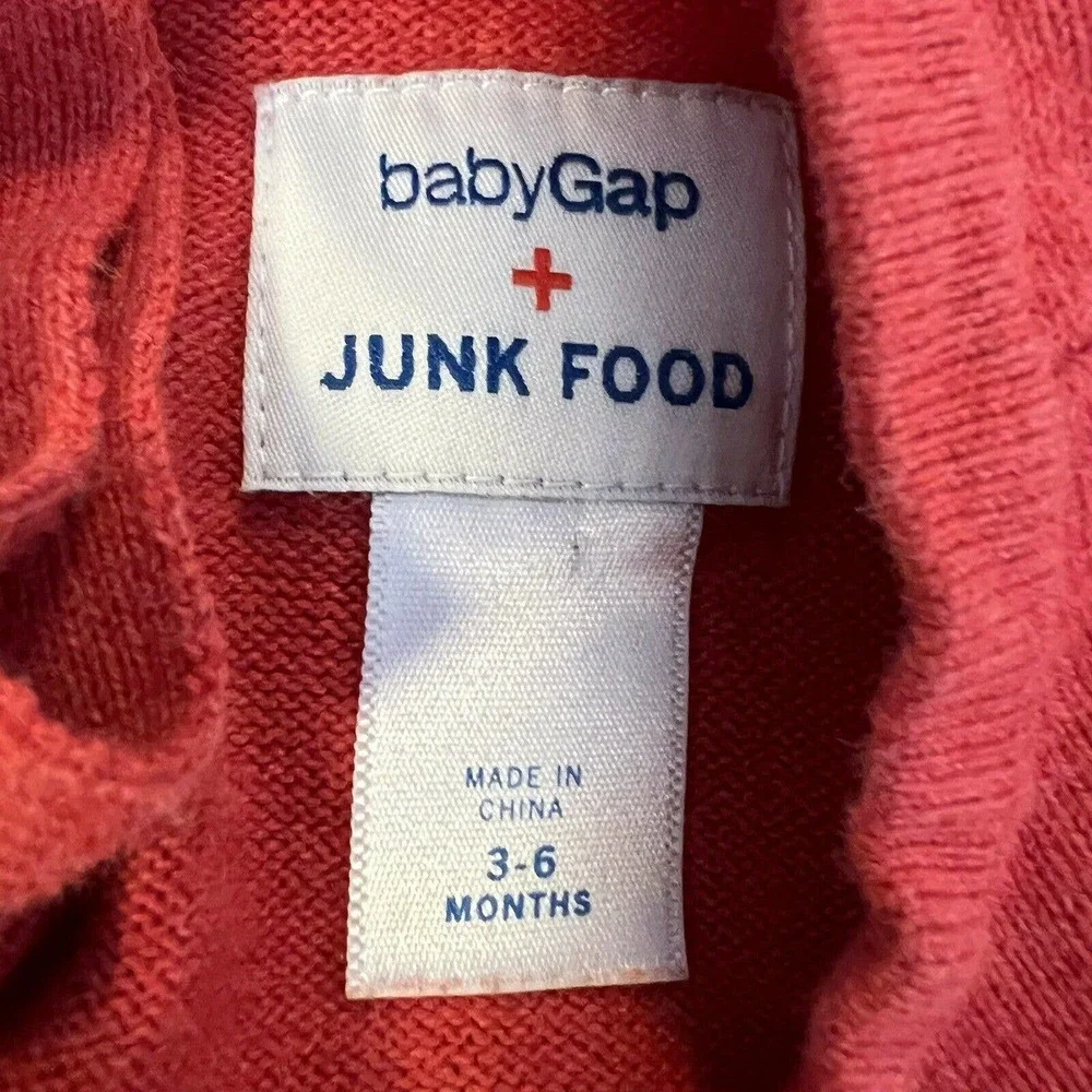 Baby Gap Junk Food Wonder Woman Red Gold Sweater‎ Dress Size 3-6 Month